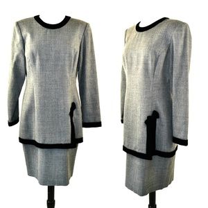 1980s Gray Dress Suit Saks Fifth Avenue